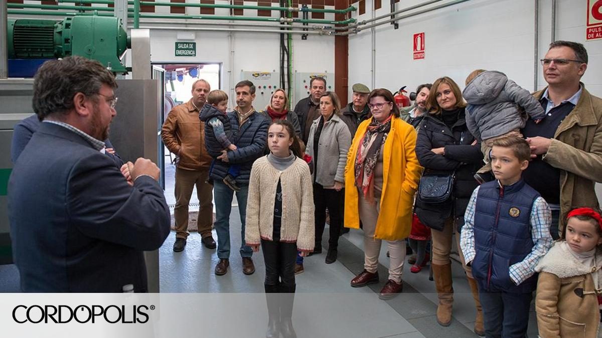 Socios de Sinergia y sus familias durante la visita a la almazara Pago Las Monjas, en Montoro